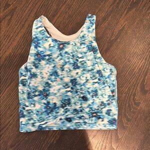 Athleta Girl Blue and White Patterned Tank